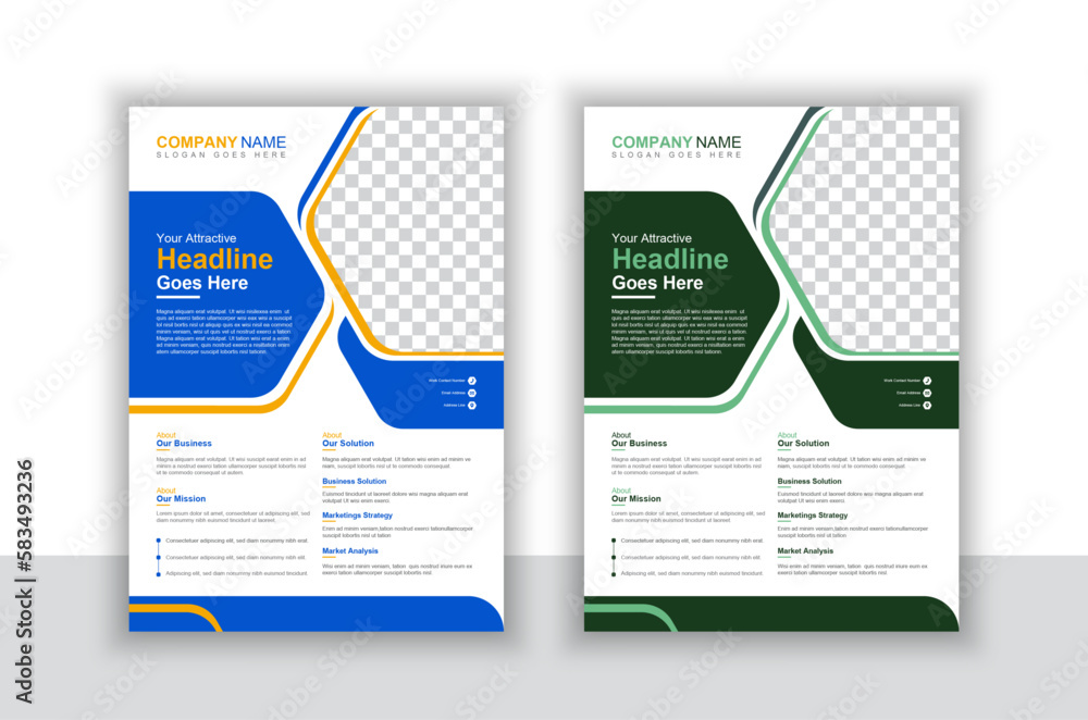 Elegant And Attractive Business Flyer Layout In A4 Sizes