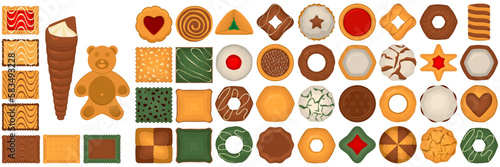 Big set homemade cookie different taste in pastry biscuit