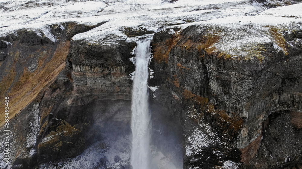 Haifoss waterfall in southern Iceland Haifoss waterfall in southern Iceland