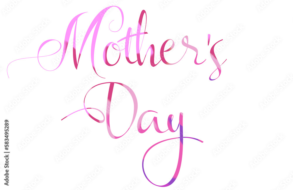 Mother's Day  - written - pink color - no background - png file - with a transparent background for designer use.  ideal for Mother's Day, image, poster, placard, banner, postcard, ticket.  png	