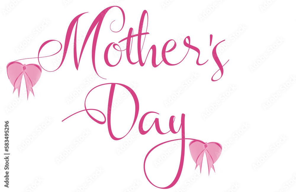 Mother's Day written pink color no background png file with a transparent background