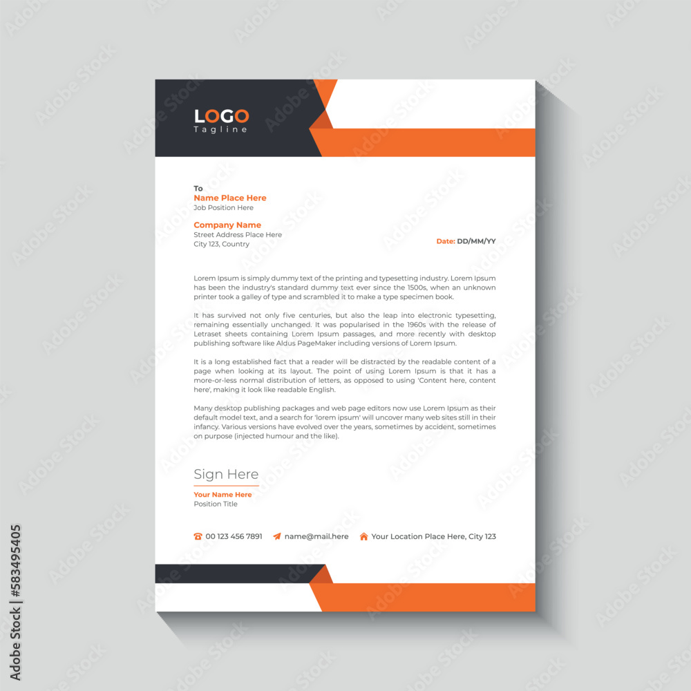 Modern corporate letterhead 