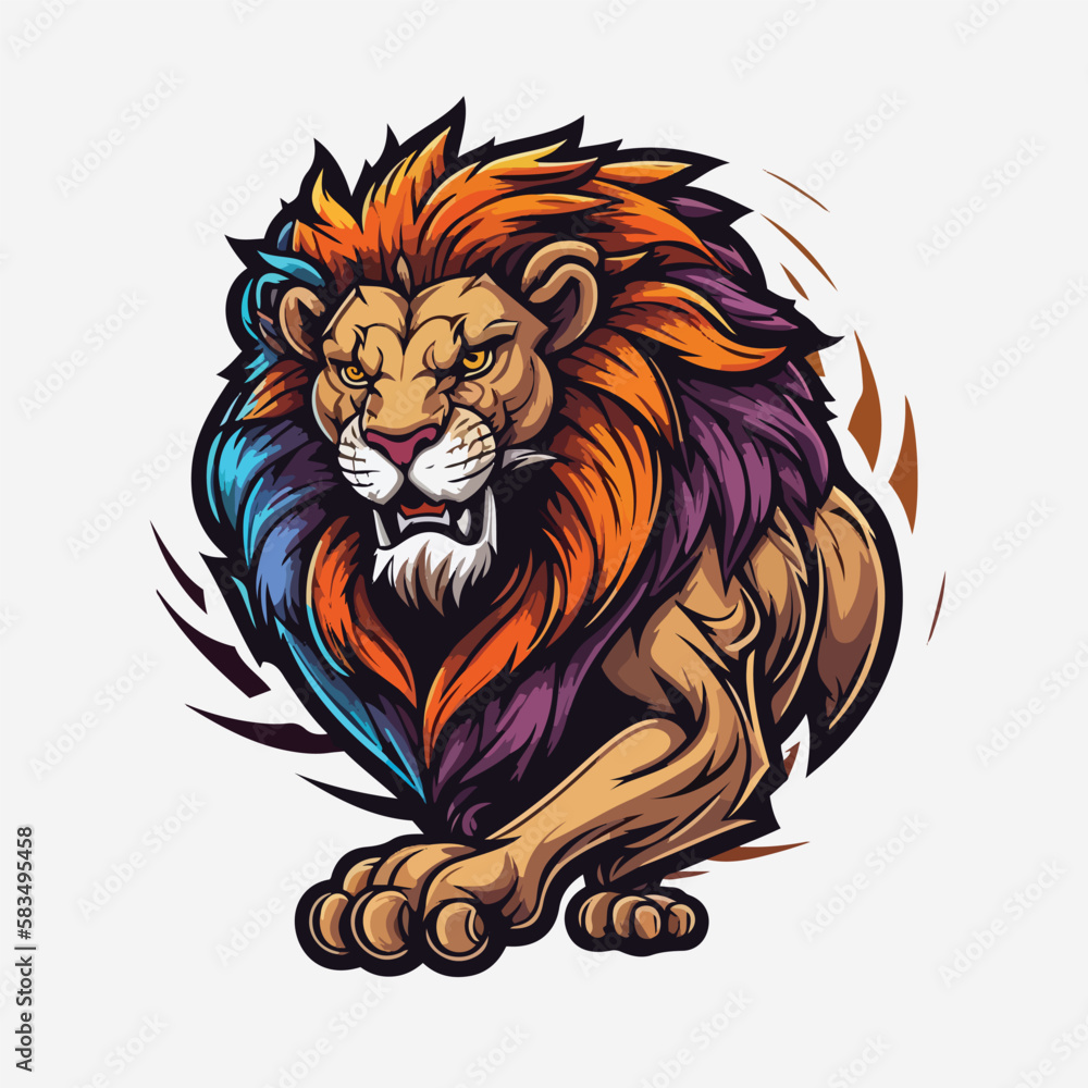 Angry Lion mascot vector art