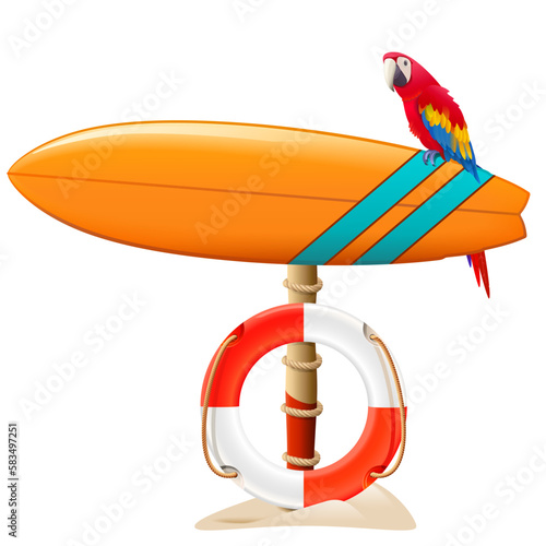 Photography Vector Surfing Pointer with Lifebelt