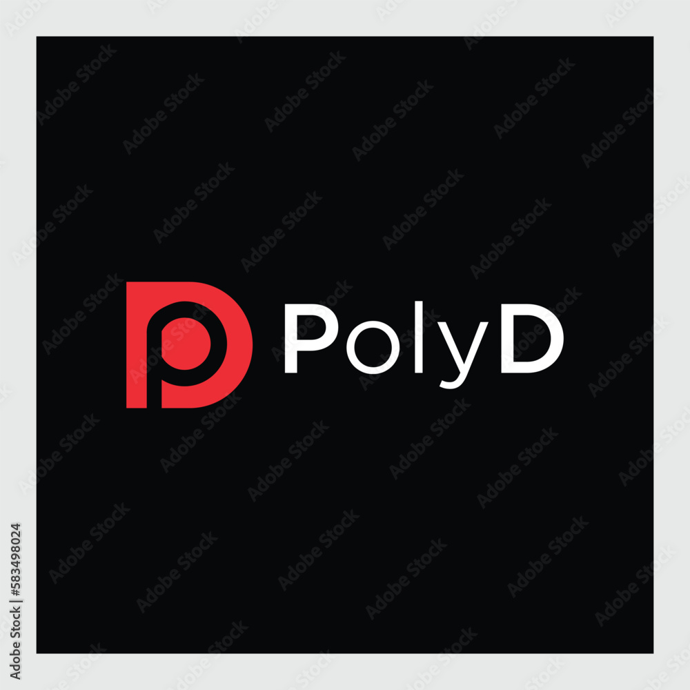 Perfect unique attractive stylish geometric tech PD DP P D initial based letter icon logo.