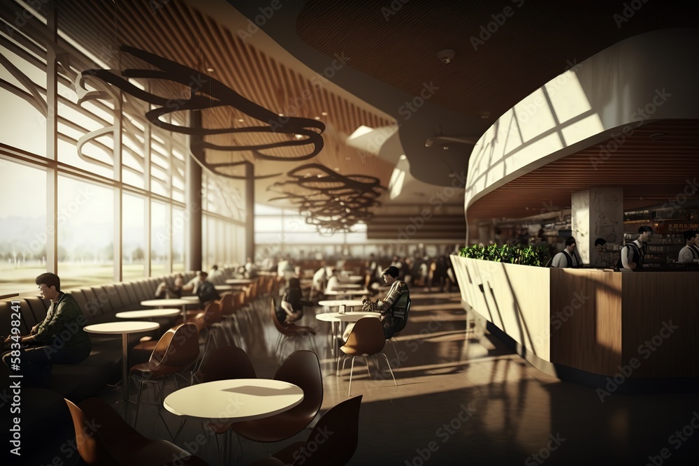 Airport business class lounge. Modern airport.Generative AI