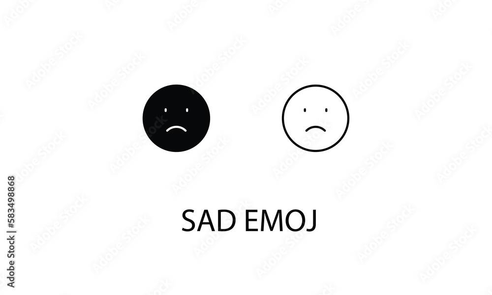 Sad emoji double icon design stock illustration Sad emoji double icon design stock illustration
