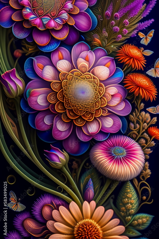 abstract fractal flower abstract fractal flower