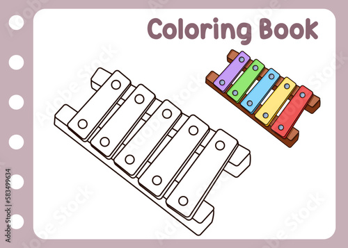 coloring book for xylophone kids education
