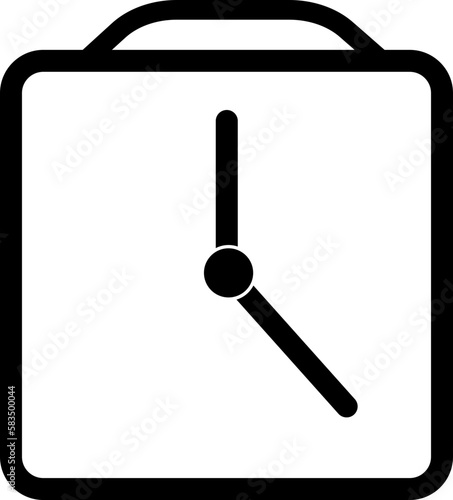 Ícone de relógio de mesa quadrado