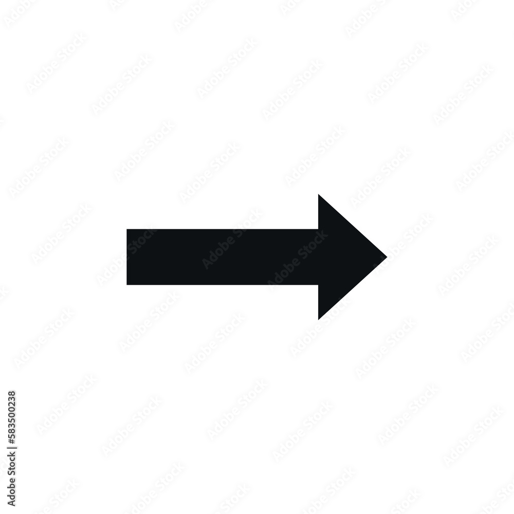 Arrow pointing right flat vector icon in blue color. Arrow pointing right flat vector icon in blue color.