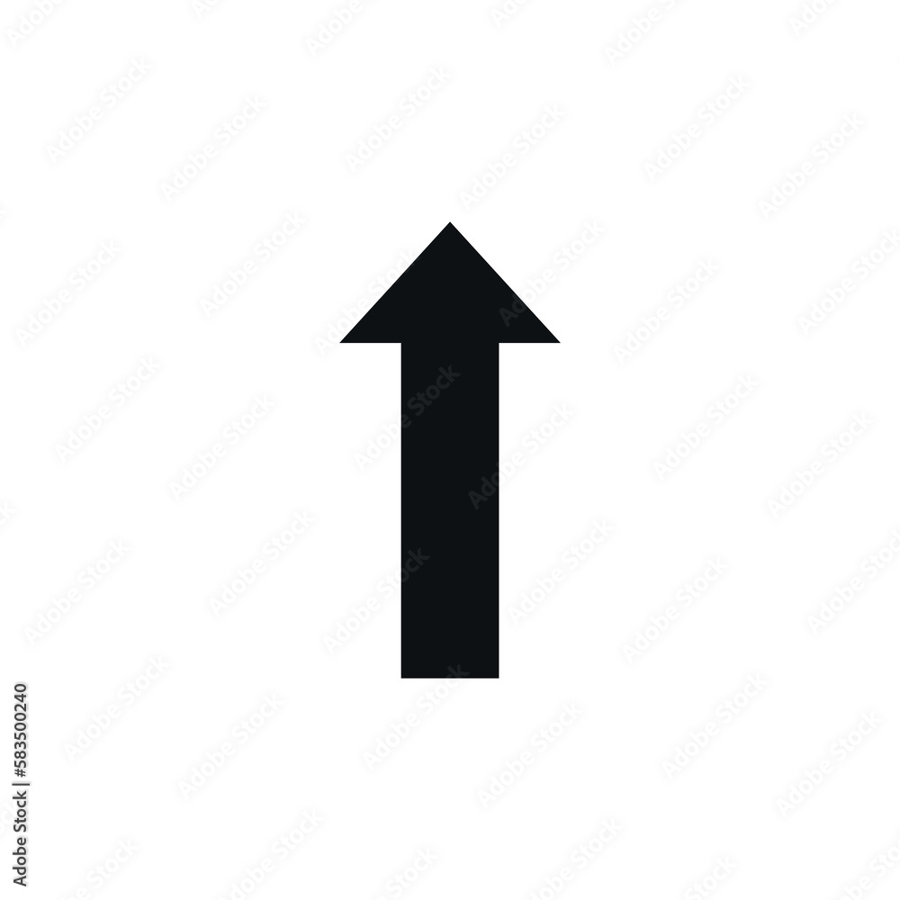 Arrow pointing up vector flat icon. Arrow pointing up vector flat icon.