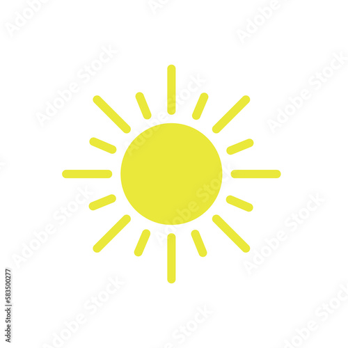 Sun vector flat icon in yellow color.