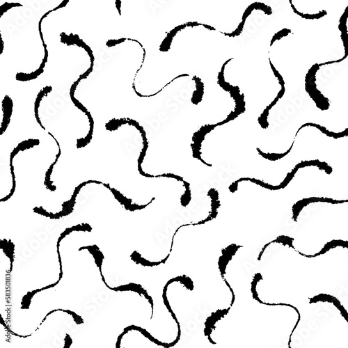 Chaotic Wavy Inky Pattern on Blotting Paper