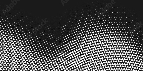 Halftone abstract background. Wavy triangular texture.