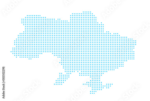 Dotted map of Ukraine. Vector illustration.