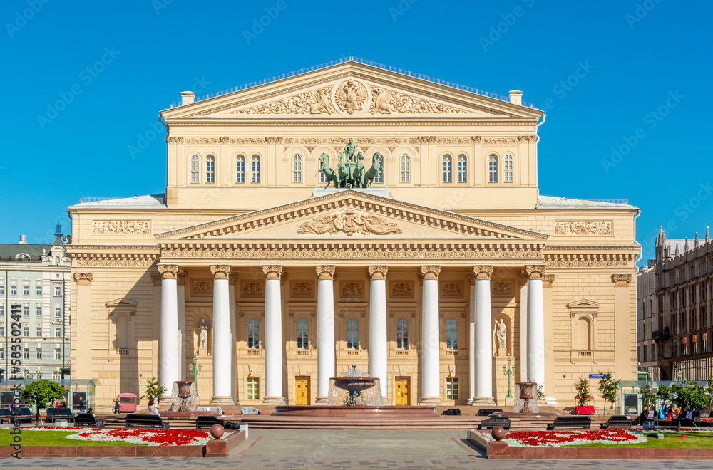 Bolshoi theatre (Big theater) building in Moscow, Russia