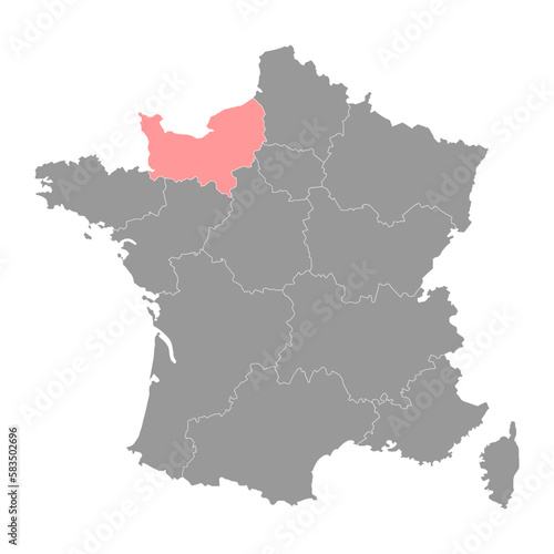 Normandie Map. Region of France. Vector illustration.