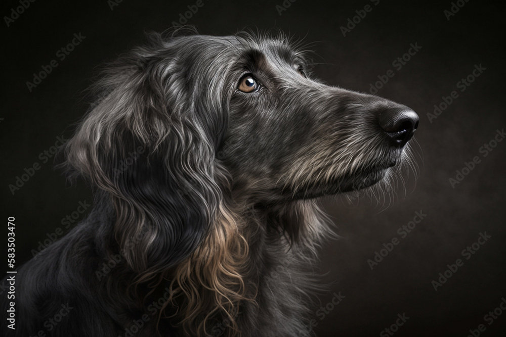 Majestic Scottish Deerhound on Dark Background: A Perfect Blend of Elegance and Strength Majestic Scottish Deerhound on Dark Background: A Perfect Blend of Elegance and Strength