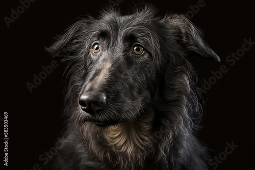 Majestic Scottish Deerhound on Dark Background: A Perfect Blend of Elegance and Strength