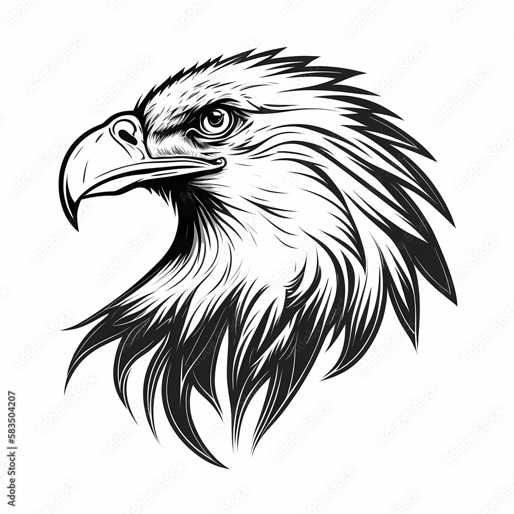 Obraz premium Eagle Head Logo. Generative AI