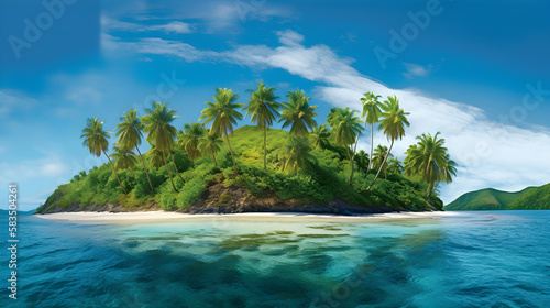 tropical island in the ocean generative ai