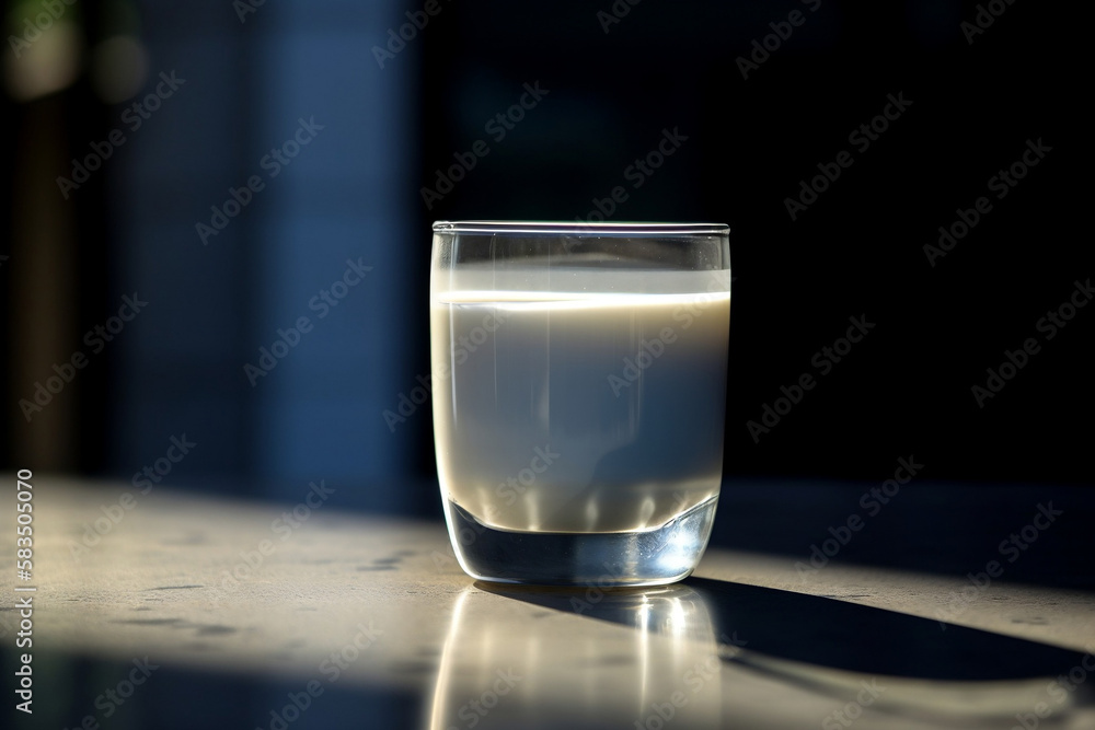 Glass of milk. Generative AI Glass of milk. Generative AI