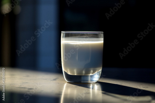 Glass of milk. Generative AI