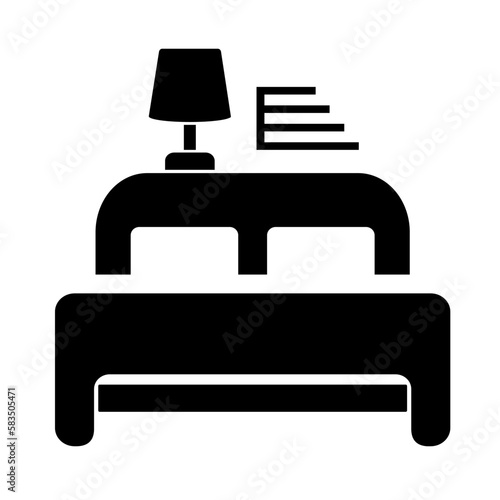 Vector illustration, logo, bed icon. Furniture. Isolated on a white background. © Pablozz