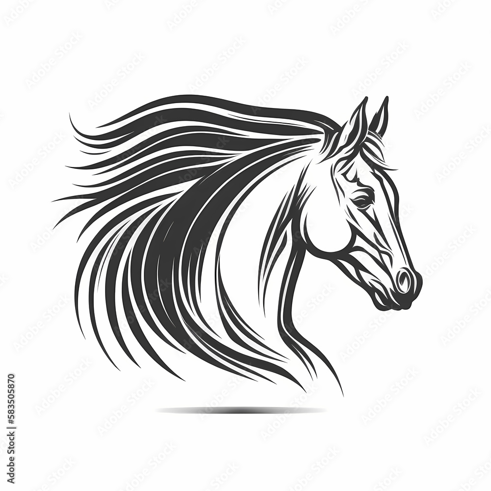 Horse Head Logo. Generative AI Horse Head Logo. Generative AI