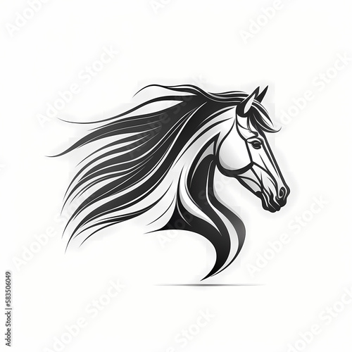 Horse Head Logo. Generative AI