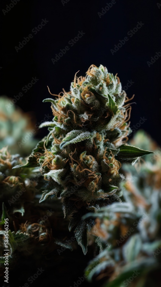 Cannabis plant on Black Background Cannabis plant on Black Background