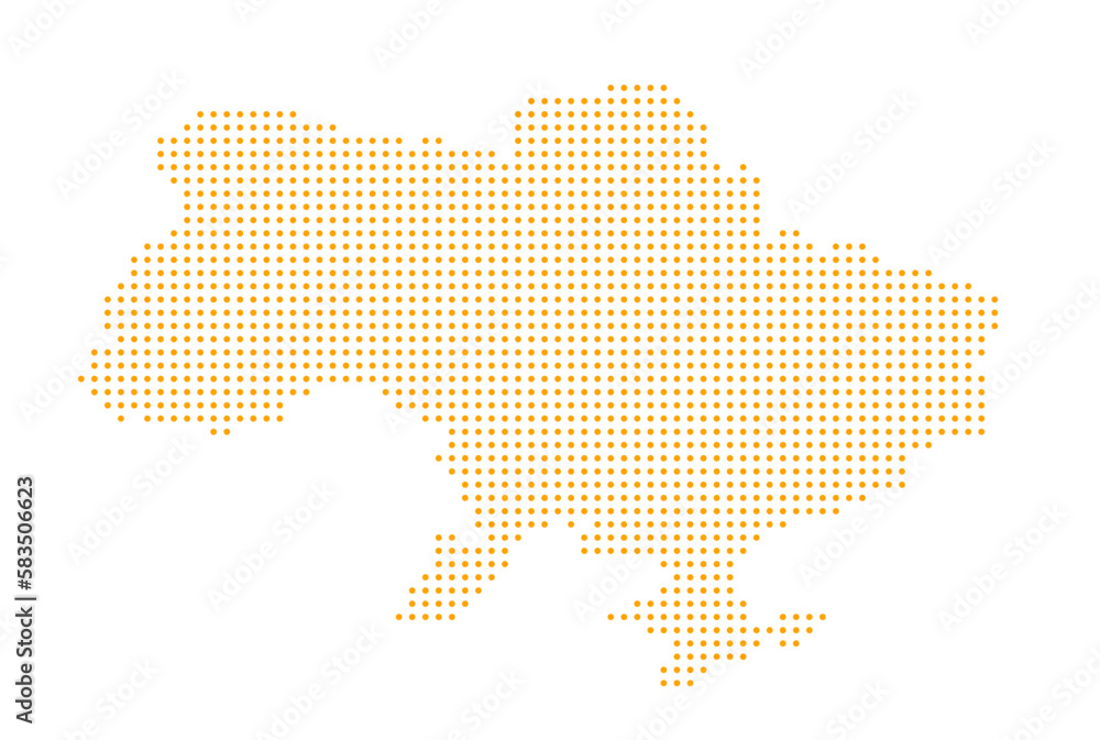 Dotted map of Ukraine. Vector illustration.