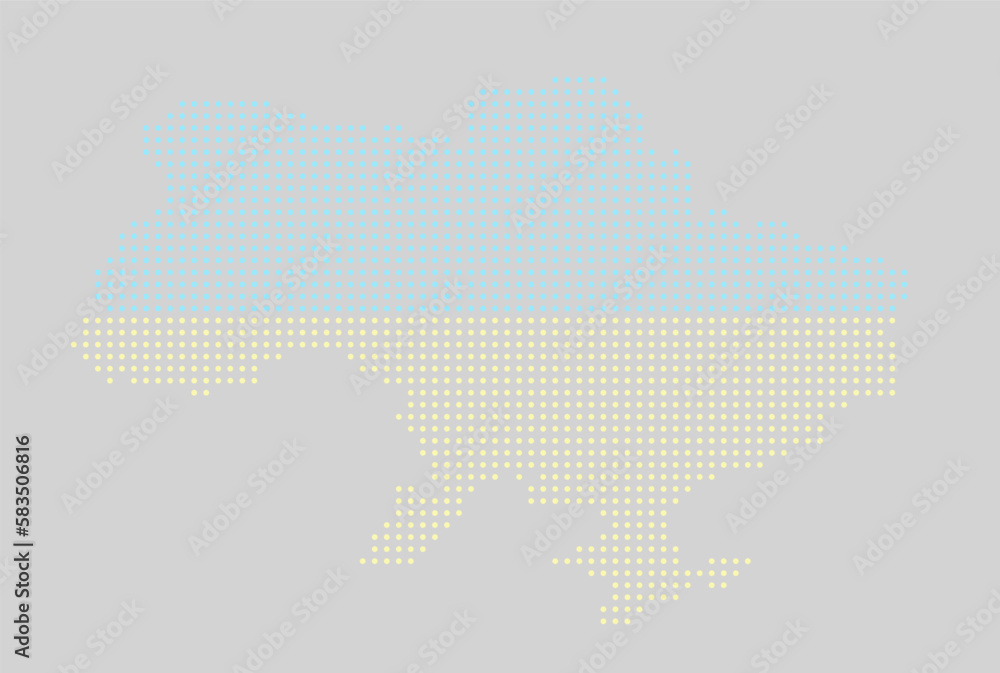 Fototapeta premium Dotted map of Ukraine. Vector illustration.