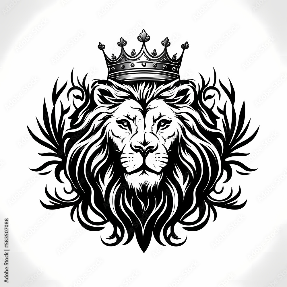Lion With Crown. Generative AI