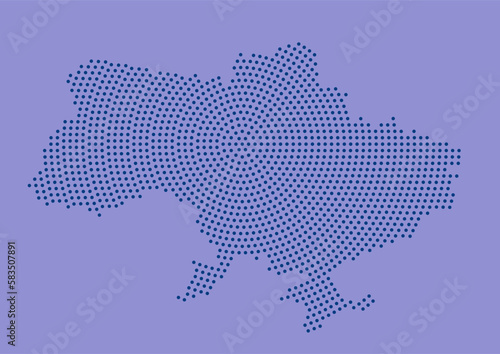 Dotted map of Ukraine. Vector illustration.