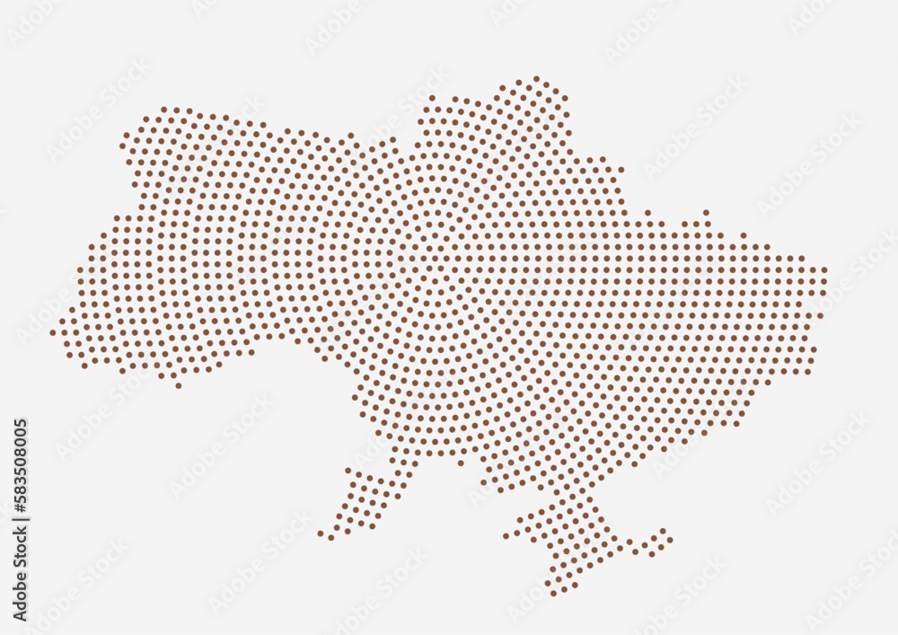 Dotted map of Ukraine. Vector illustration.