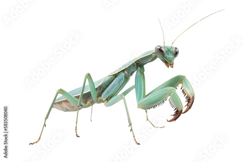 A praying mantis isolated on transparent background - Generative AI