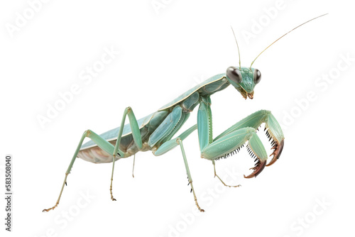 A praying mantis isolated on transparent background - Generative AI photo