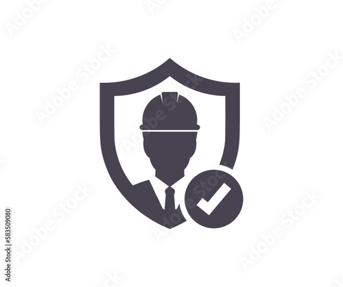 Work Safety icon, safety first, protections, regulation icon. Personal injury, disease or death resulting from an occupational accident vector design and illustration.