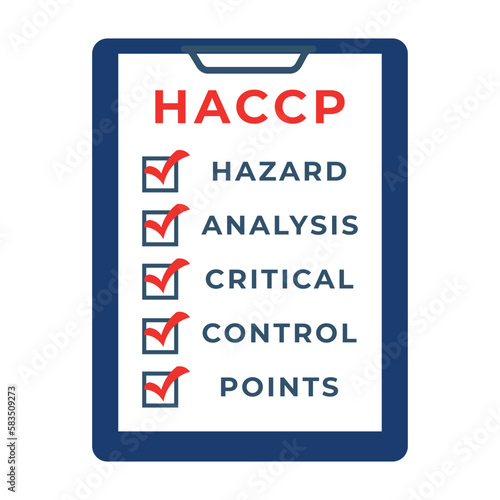 Hazard analysis and critical control point icon with checkmarks