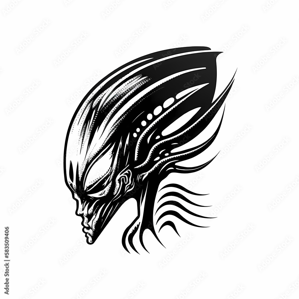 Alien Head. Generative AI Alien Head. Generative AI