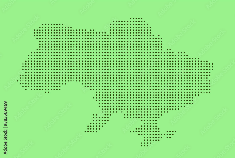 Dotted map of Ukraine. Vector illustration.