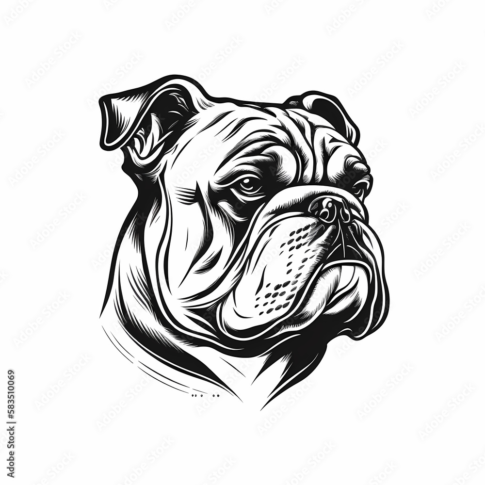 Bulldog Head Logo. Generative AI