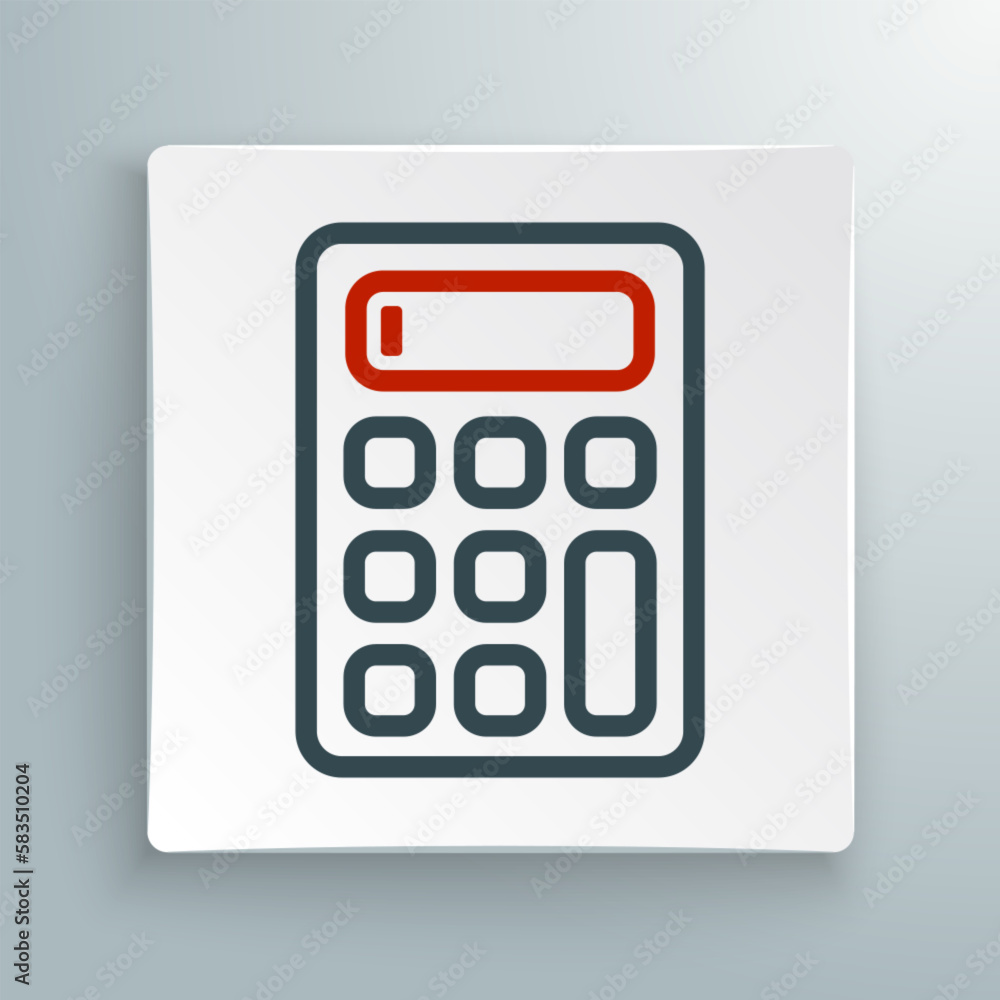 Line Calculator icon isolated on white background. Accounting symbol. Business calculations mathematics education and finance. Colorful outline concept. Vector Line Calculator icon isolated on white background. Accounting symbol. Business calculations mathematics education and finance. Colorful outline concept. Vector