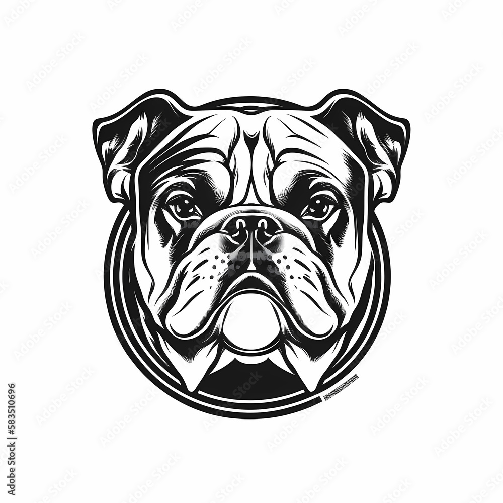 Bulldog Head Logo. Generative AI