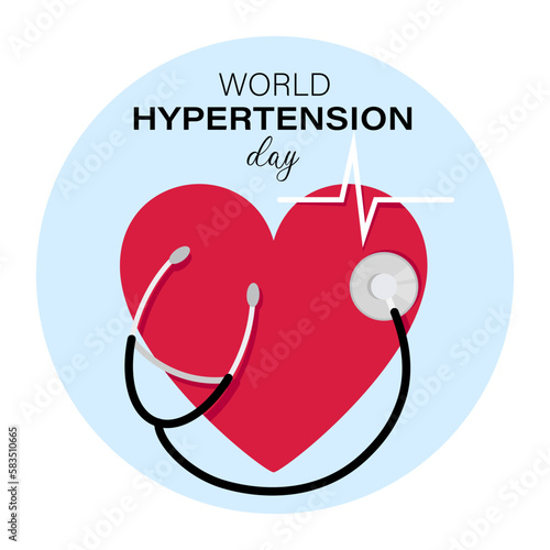 Heart and stethoscope for world hypertension day