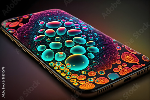 Colorful cell phone case. Generative AI photo