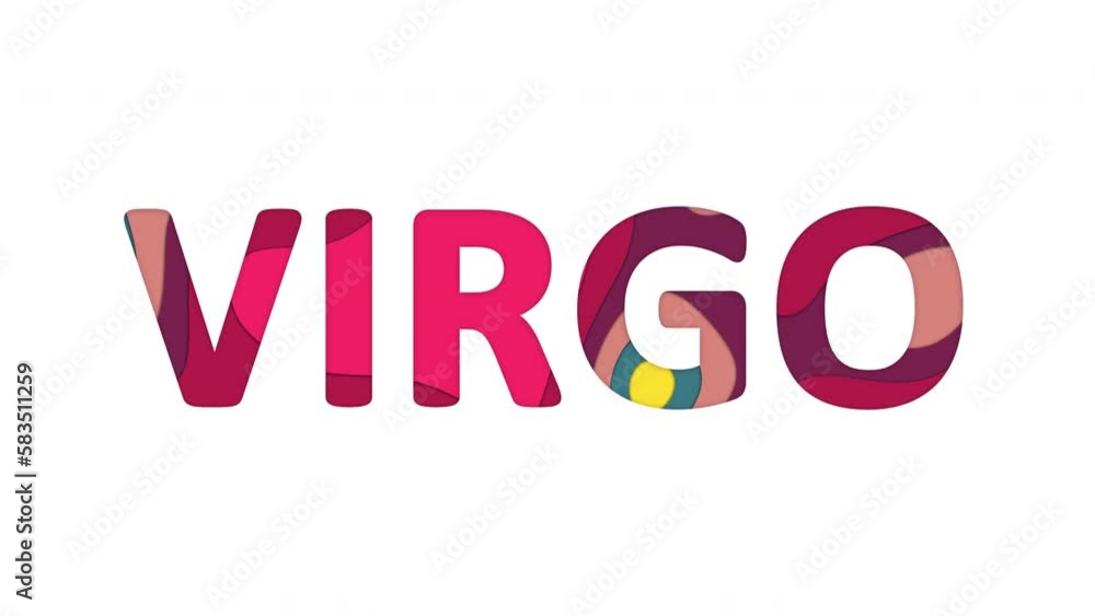 Multi-colored inscription constellation of a VIRGO with colored spots floating inside. Looped from frame 120 to 839, Alpha BW at the end Multi-colored inscription constellation of a VIRGO with colored spots floating inside. Looped from frame 120 to 839, Alpha BW at the end