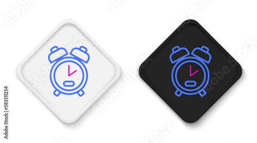 Line Alarm clock icon isolated on white background. Wake up, get up concept. Time sign. Colorful outline concept. Vector